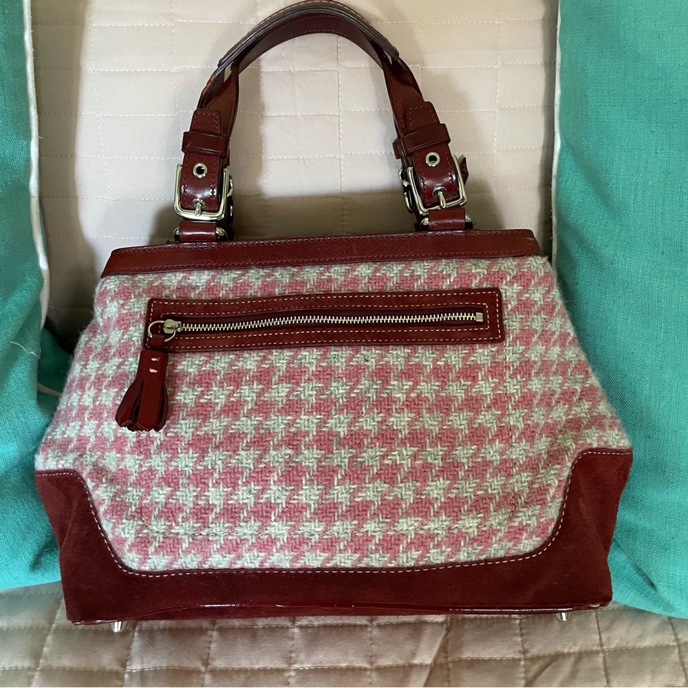 Vintage Coach Houndstooth Handbag